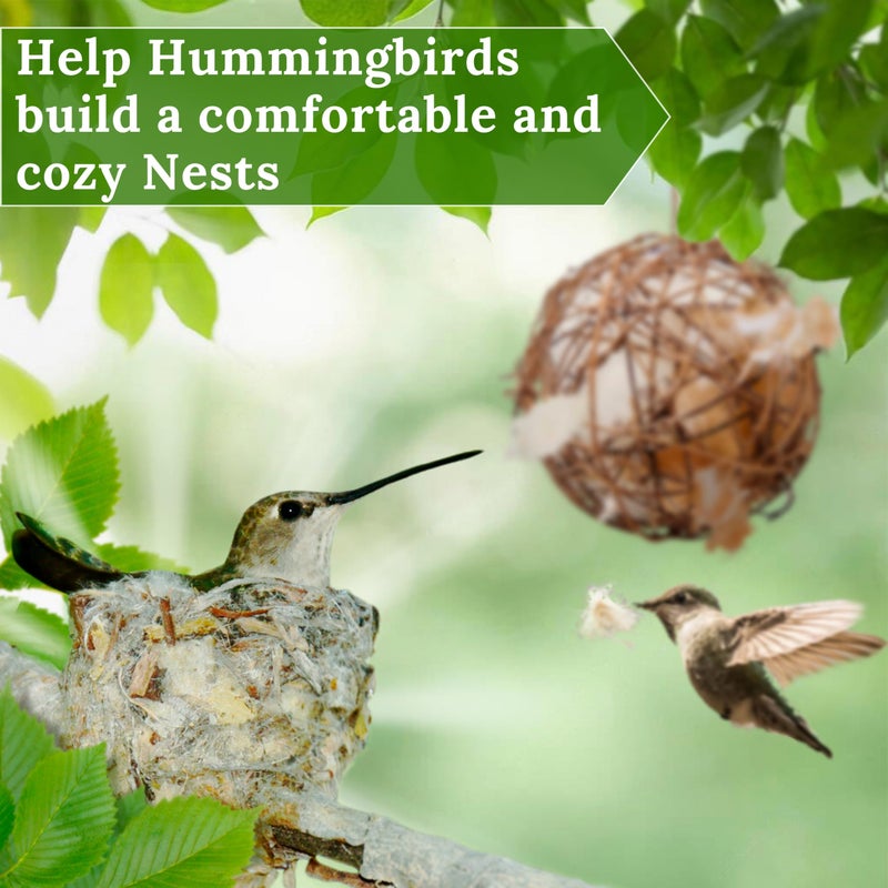 slivche Hummingbird Nesters - Bird Nesting Material Holder for Wild Birds - Humming Bird House Materials Gifts for Bird Watching Nature Lovers - Refillable Outdoor Bird Nesting Station to Build a Nest - Image 5
